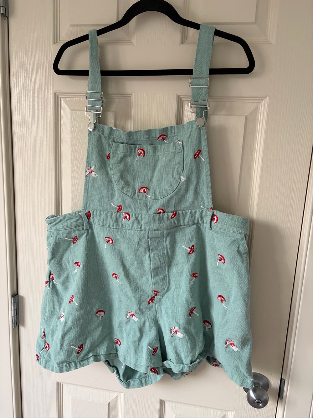 🐞 CYRUS - Mushroom Teal Overall Shorts - Size 3XL